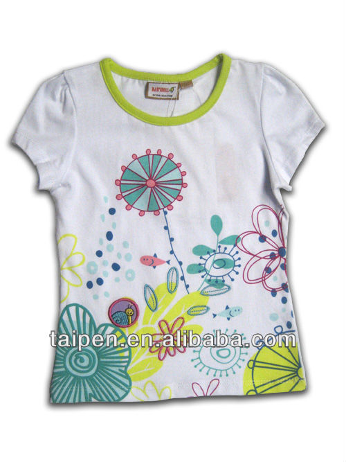 最新のデザイン素敵な子の女の子の夏のt- シャツ半袖子供ニットt- シャツ-キッズ服　Tシャツ問屋・仕入れ・卸・卸売り