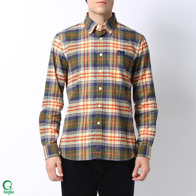 SSM048ファッション高品質綿格子縞のフランネルシャツ用メンズ-紳士用シャツ問屋・仕入れ・卸・卸売り