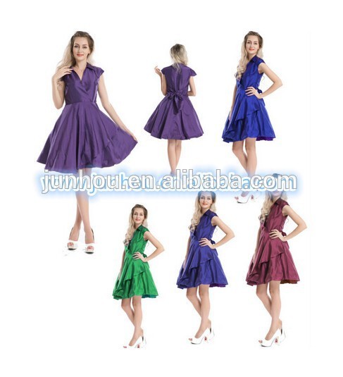 新しい201550年代のヴィンテージロカビリー青紫緑をピンスイングs-6xlパーティーウエディングドレス-プラスサイズドレス、スカート問屋・仕入れ・卸・卸売り