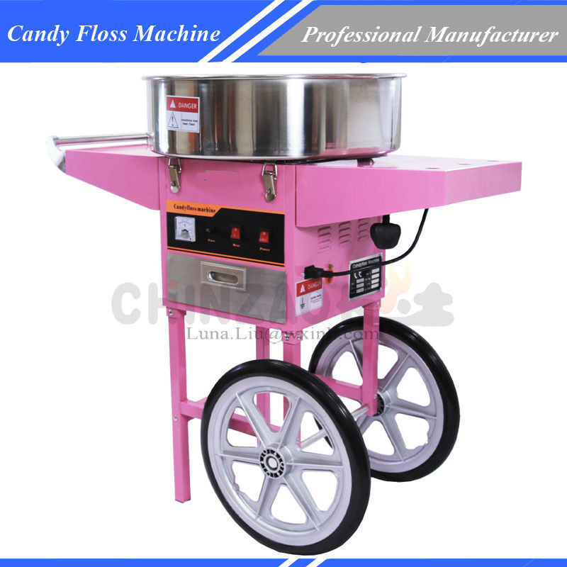 綿菓子製造機/綿菓子メーカーが付いているピンクのカート/商業綿菓子製造機-軽食機械問屋・仕入れ・卸・卸売り