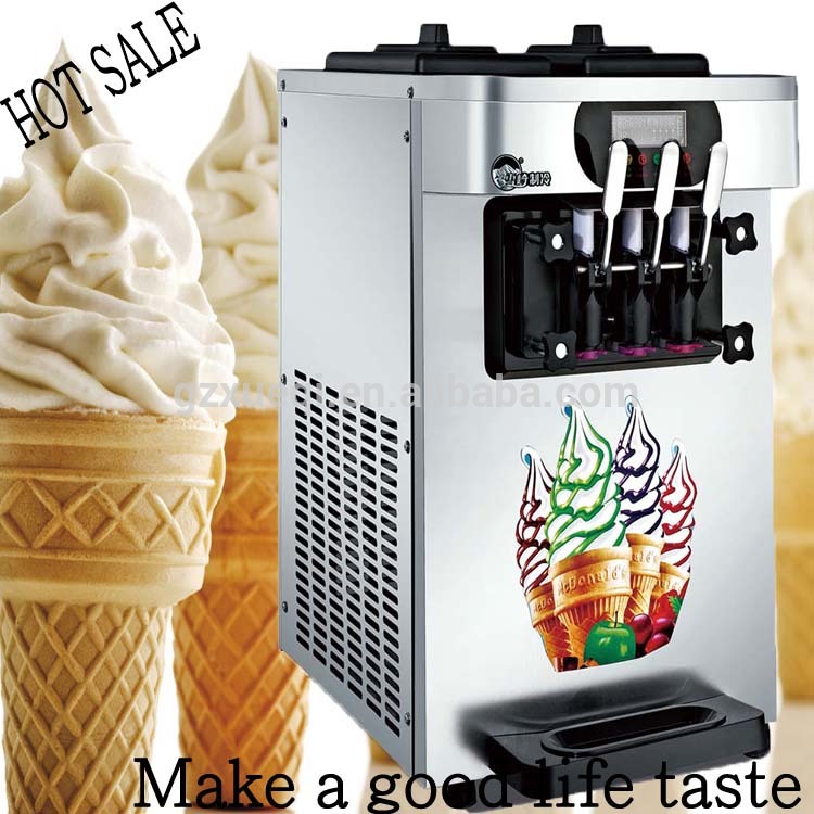 2015熱い販売のテーブルトップ3フレーバーソフトアイスクリームマシンce証明書付き-軽食機械問屋・仕入れ・卸・卸売り